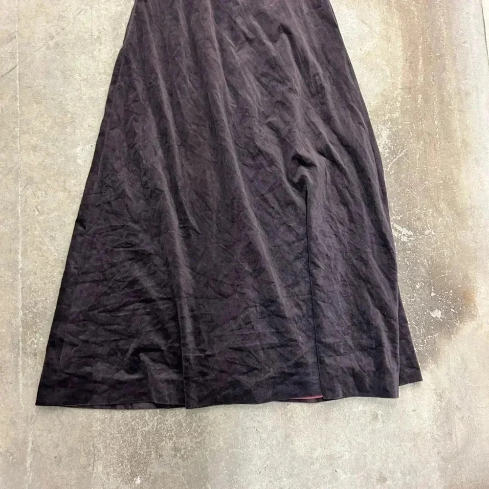 Vintage  brown velvet full maxi‎ skirt with pockets! whimsigoth witchy